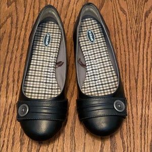 Dr. Scholls black leather flats